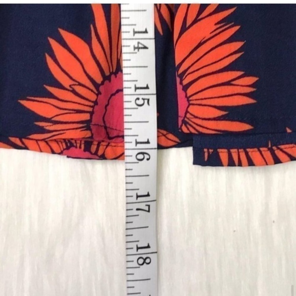 NWOT Anthropologie Band of Gypsies floral print skater skirt Size s orange Blue - Picture 5 of 6